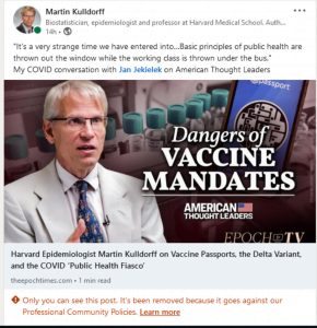 LinkedIn Censors Harvard Epidemiologist Martin Kulldorff ⋆ Brownstone ...