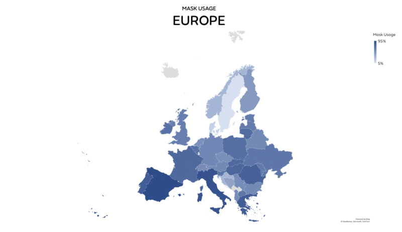 قناع استخدام خريطة أوروبا