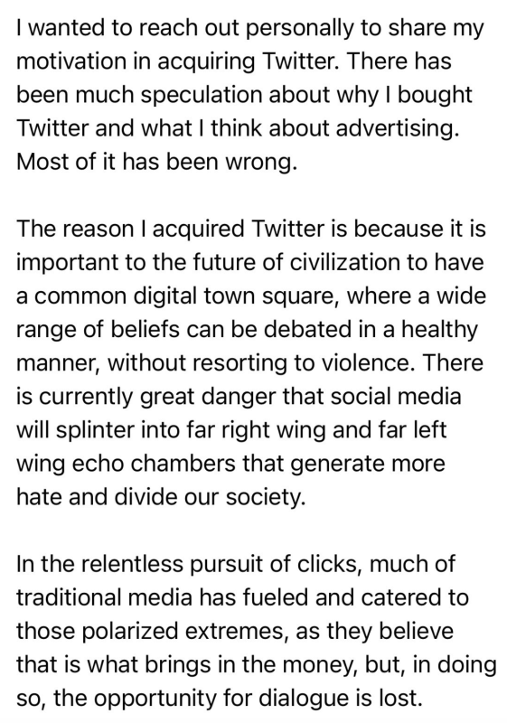 ट्विटर विज्ञापनदाताओं को एलोन मस्क का पत्र