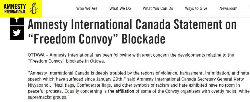 Amnesty International against convoy
