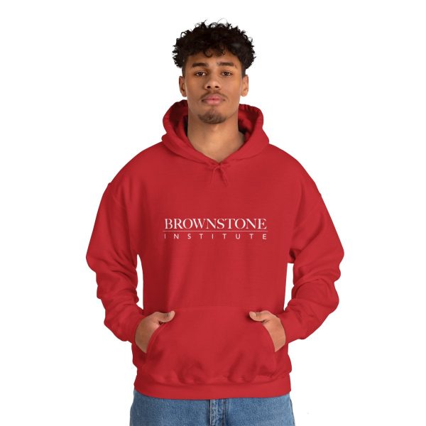 Brownstone Institute - Red Hoodie Front 4